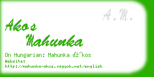 akos mahunka business card